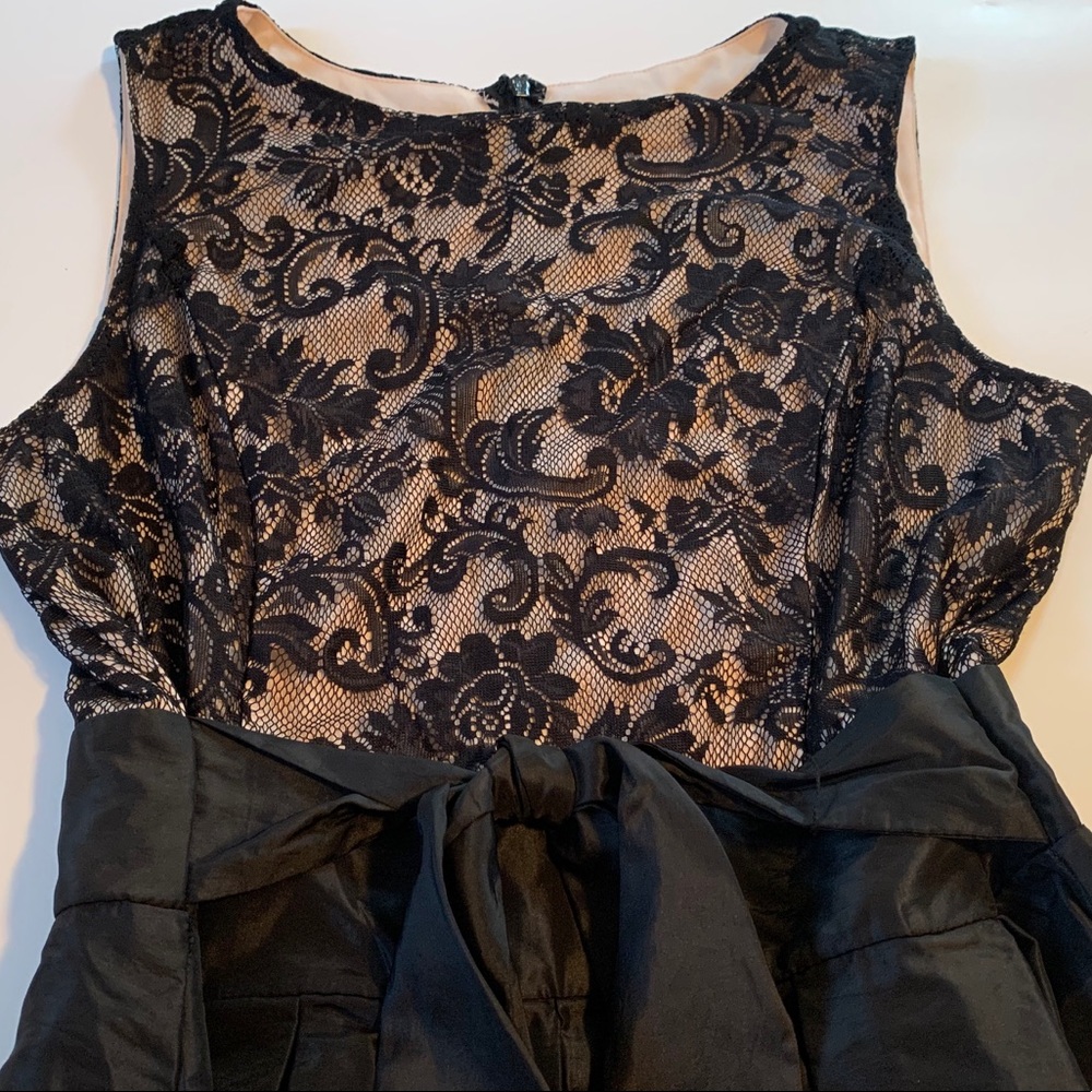 Lace tip black dress